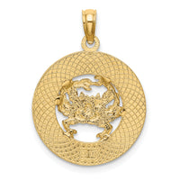 14K TURKS AND CAICOS Circle w/ Crab Charm-K7594