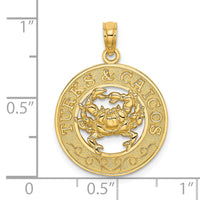 14K TURKS AND CAICOS Circle w/ Crab Charm-K7594