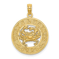14K TURKS AND CAICOS Circle w/ Crab Charm-K7594