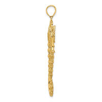 14K Textured 3-D Seahorse Charm-K7598