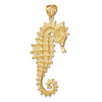14K Textured 3-D Seahorse Charm-K7598