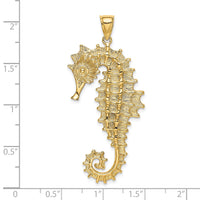 14K Textured 3-D Seahorse Charm-K7598