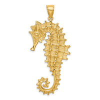 14K Textured 3-D Seahorse Charm-K7598