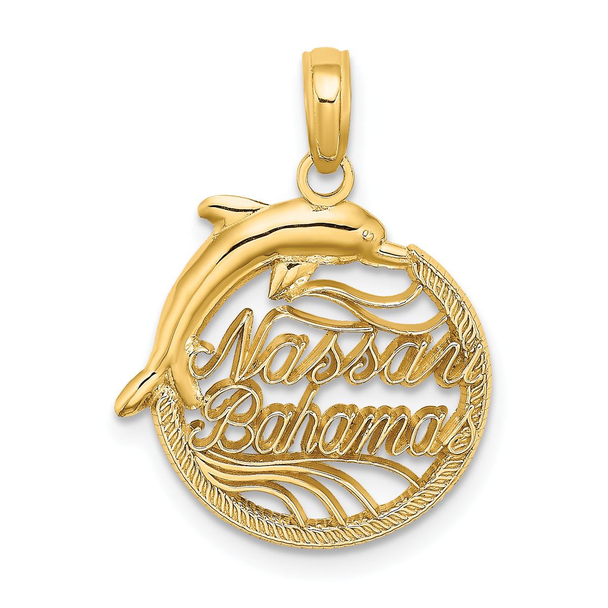 14K Nassau BAHAMAS Dolphin Charm-K7600