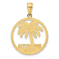14K BERMUDA Palm Tree Round Charm-K7604