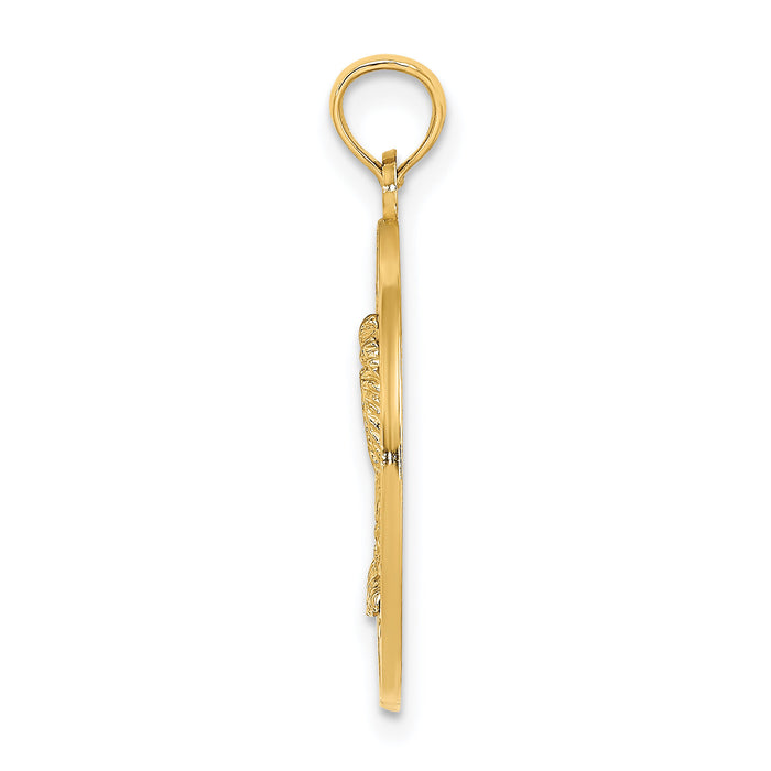 14K KEY WEST w/Palm Tree Circle Charm-K7606