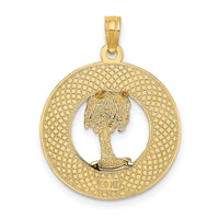 14K KEY WEST w/Palm Tree Circle Charm-K7606