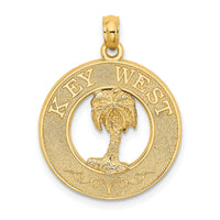 14K KEY WEST w/Palm Tree Circle Charm-K7606