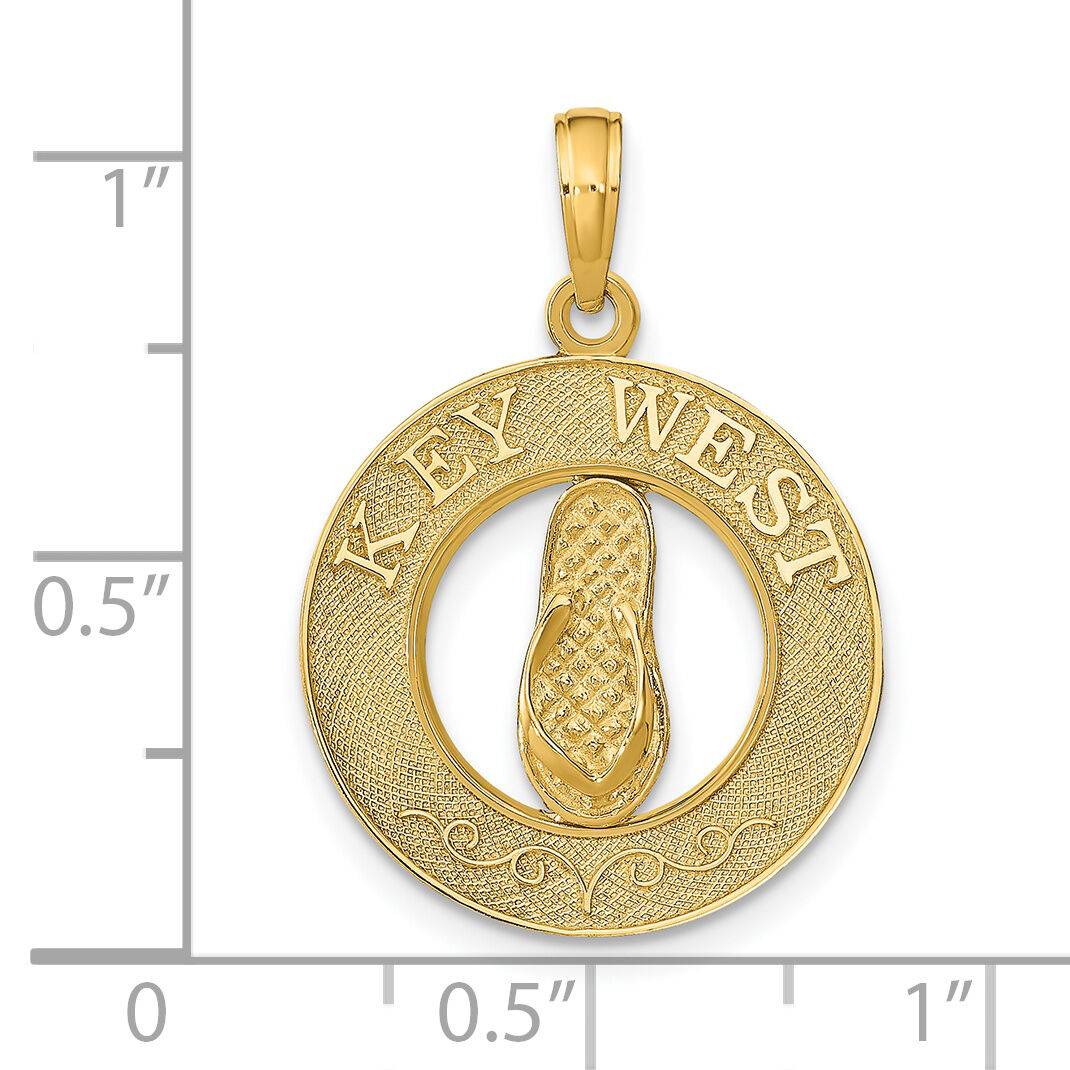 14k KEY WEST Flip Flop Pendant-K7608