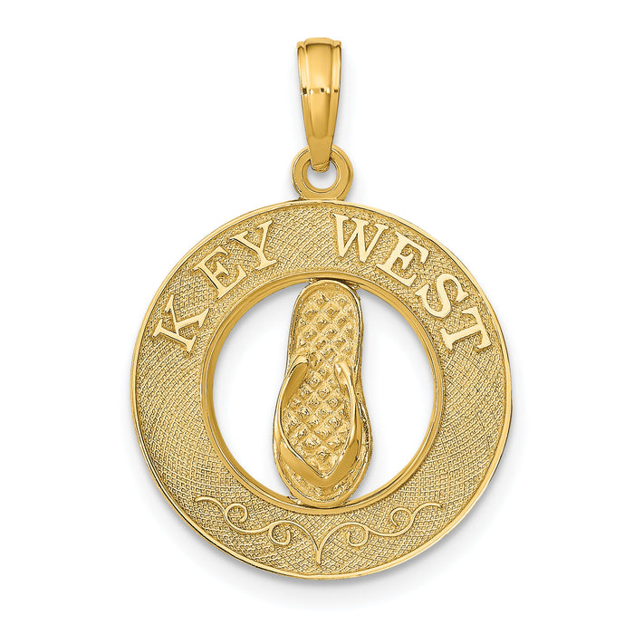 14k KEY WEST Flip Flop Pendant-K7608