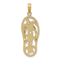 14K Triple Turtle Flip-Flop Charm-K7611
