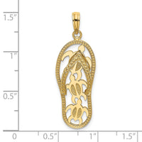 14K Triple Turtle Flip-Flop Charm-K7611