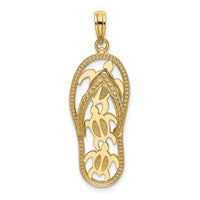14K Triple Turtle Flip-Flop Charm-K7611