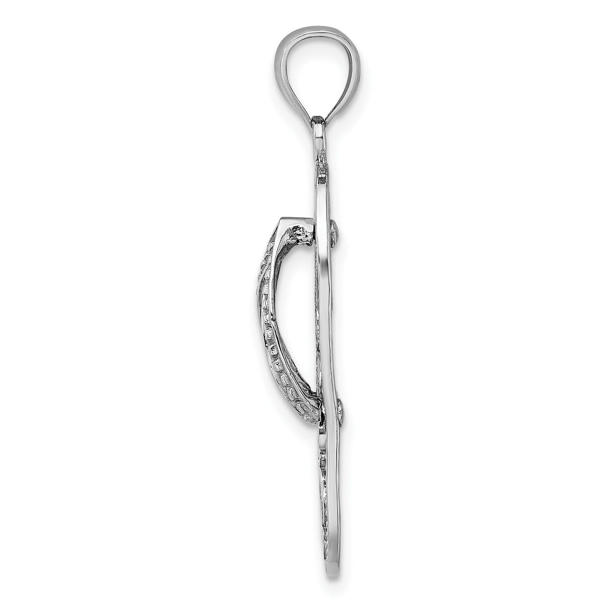 14K White Gold Triple Turtle Flip-Flop Charm-K7612W