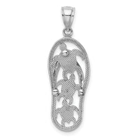 14K White Gold Triple Turtle Flip-Flop Charm-K7612W