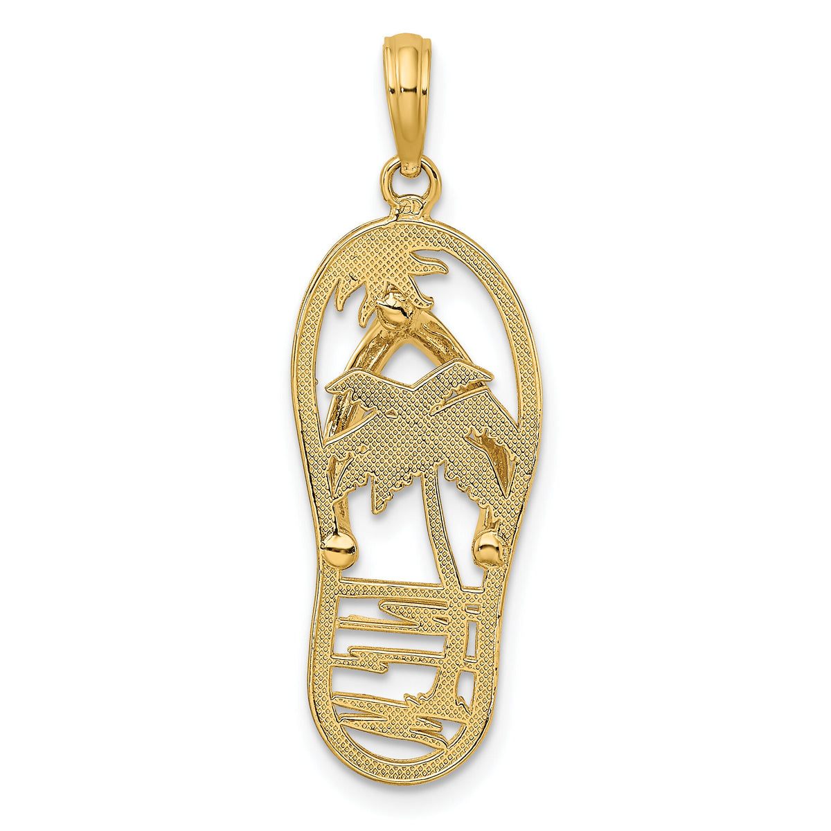 14K Palm Tree Flip and Flop Charm-K7613