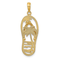14K Palm Tree Flip and Flop Charm-K7613
