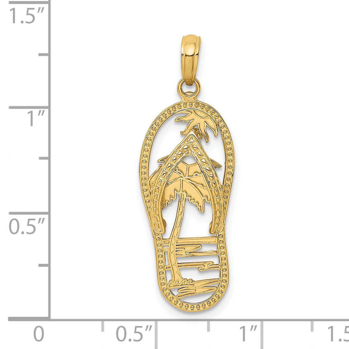 14K Palm Tree Flip and Flop Charm-K7613