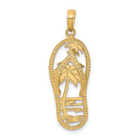 14K Palm Tree Flip and Flop Charm-K7613