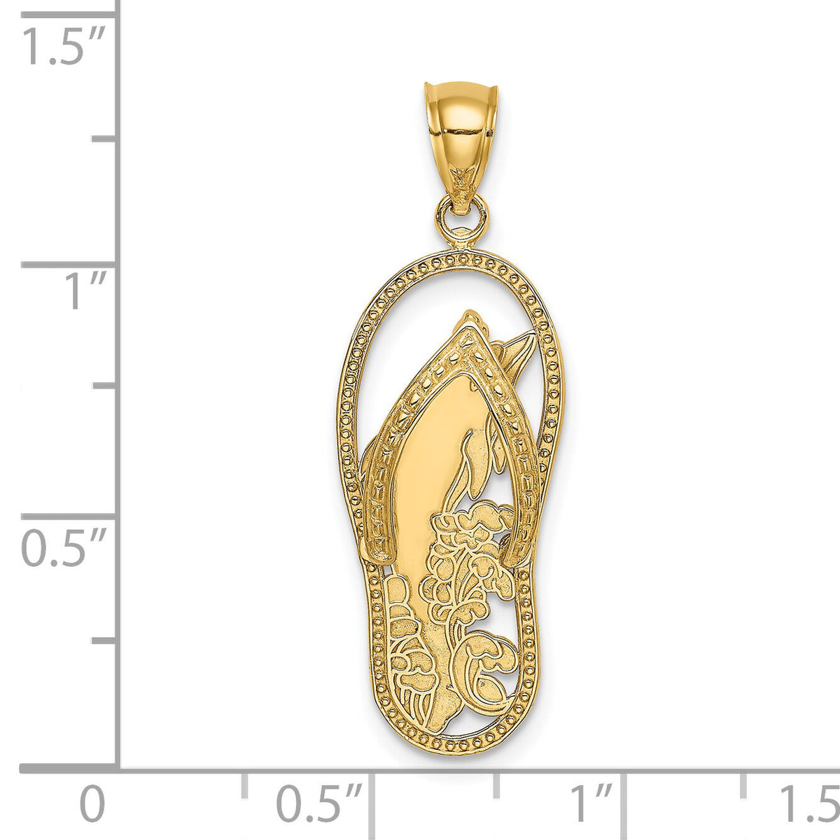 14K Polished Dolphin Flip-Flop Charm-K7614