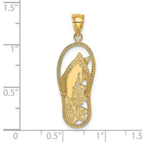 14K Polished Dolphin Flip-Flop Charm-K7614