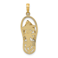 14K Polished Multi Flower Flip-Flop Charm-K7615