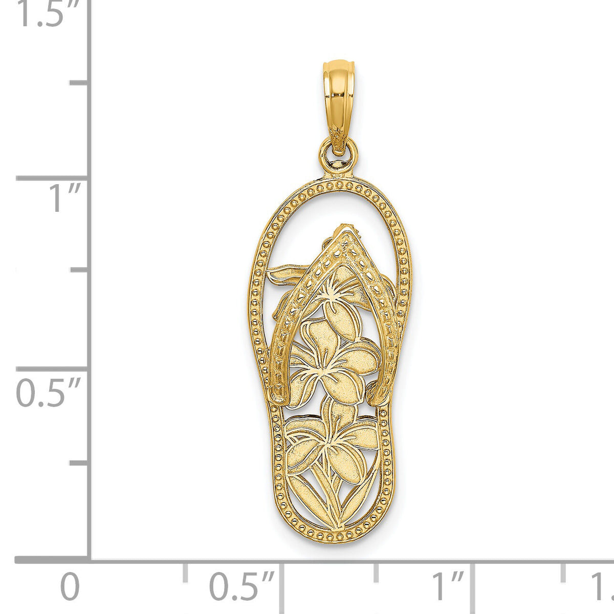 14K Polished Multi Flower Flip-Flop Charm-K7615