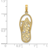 14K Polished Multi Flower Flip-Flop Charm-K7615
