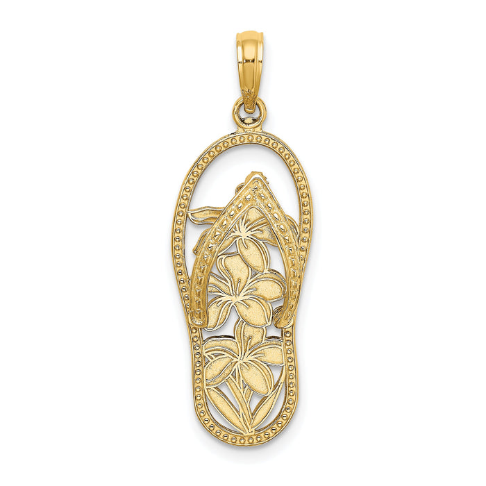 14K Polished Multi Flower Flip-Flop Charm-K7615