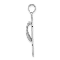 14K White Gold Polished Multi Flower Flip-Flop Charm-K7615W