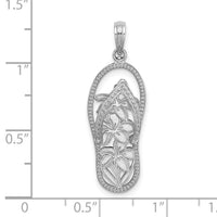 14K White Gold Polished Multi Flower Flip-Flop Charm-K7615W