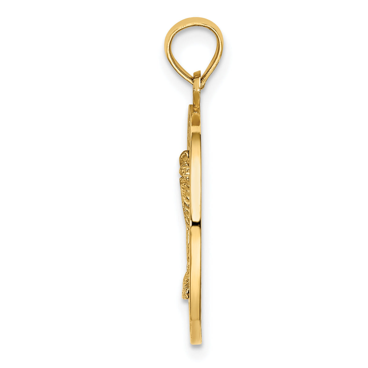 14K TURKS AND CAICOS w/ Palm Tree Circle Charm-K7618