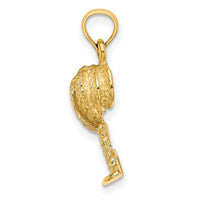 14K 2-D Textured Palm Tree Charm-K7619