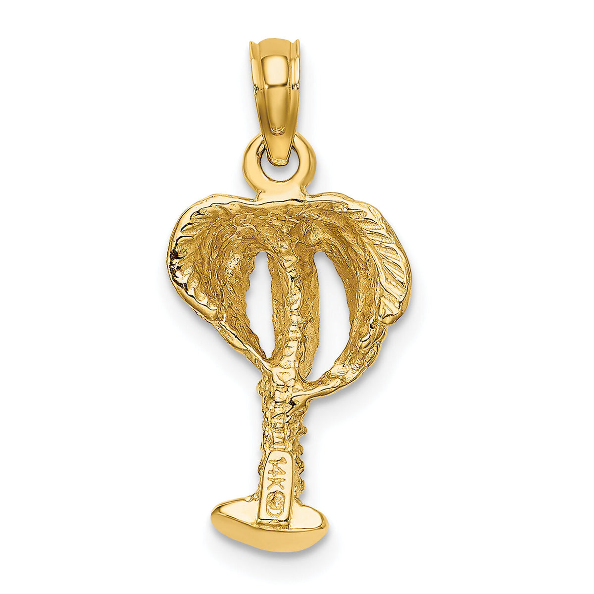 14K 2-D Textured Palm Tree Charm-K7619