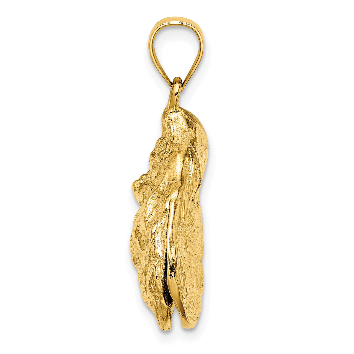 14K 3-D Textured Oyster Shell Charm-K7620