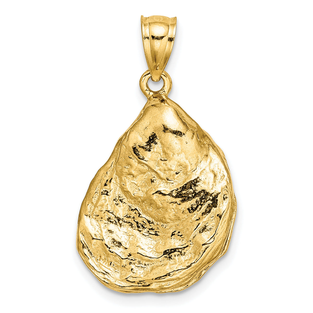14K 3-D Textured Oyster Shell Charm-K7620