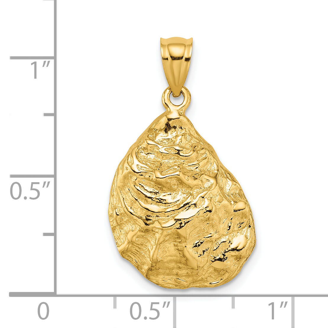 14K 3-D Textured Oyster Shell Charm-K7620