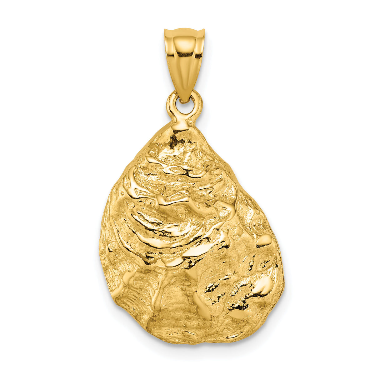 14K 3-D Textured Oyster Shell Charm-K7620