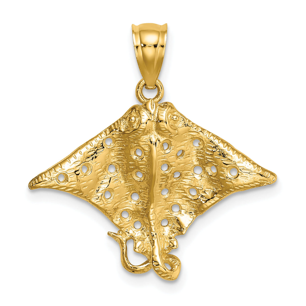 14K Spotted Eagle Ray with Holes Charm-K7622
