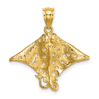 14K Spotted Eagle Ray with Holes Charm-K7622