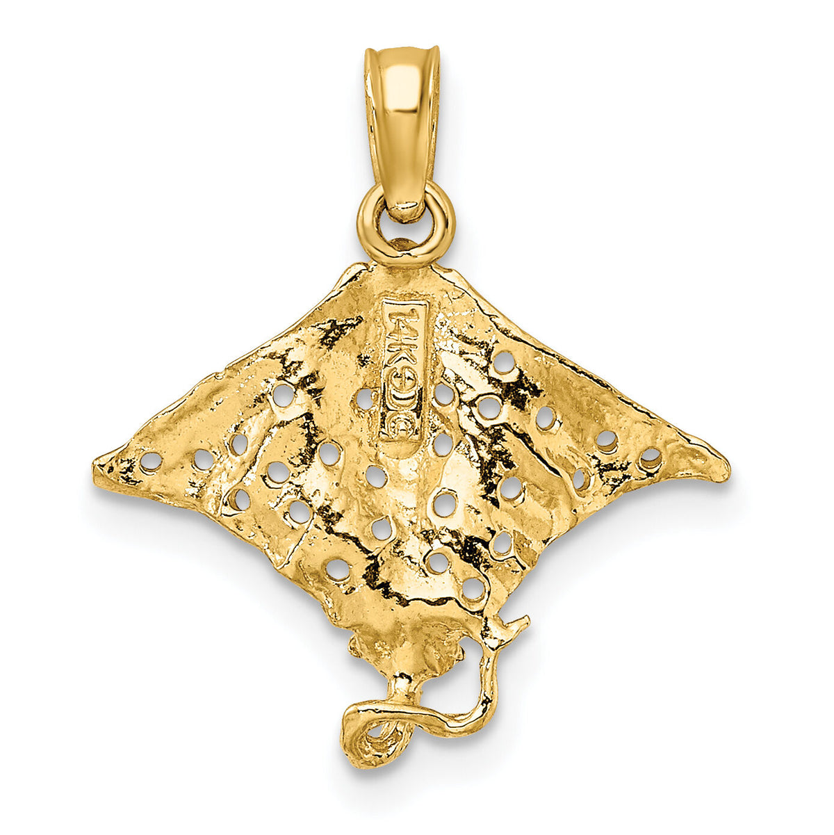 14K Spotted Eagle Ray with Holes Charm-K7623