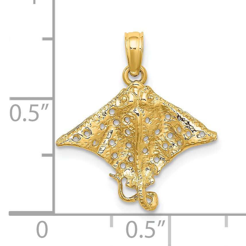 14K Spotted Eagle Ray with Holes Charm-K7623