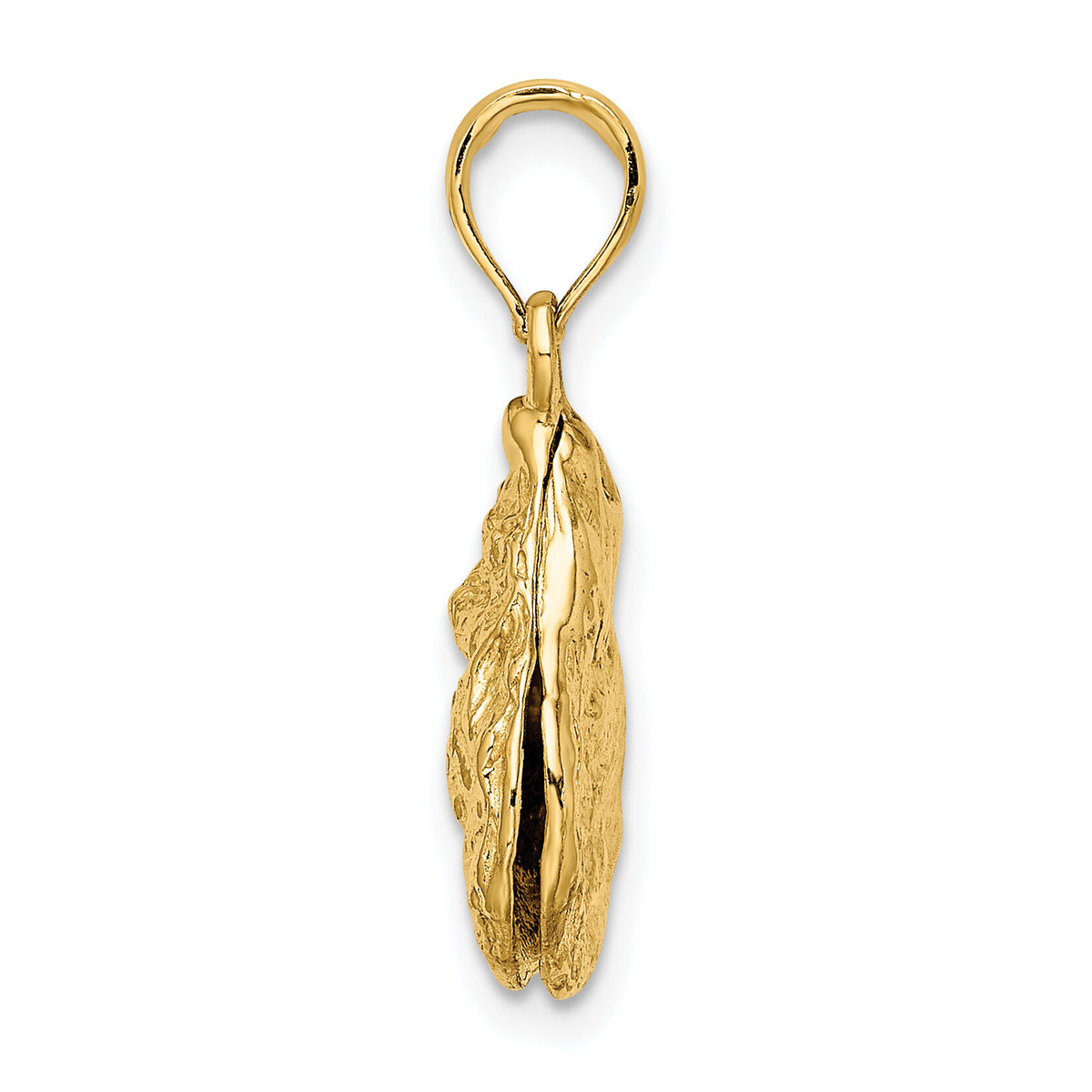 14K 3-D Textured Oyster Shell Charm-K7626