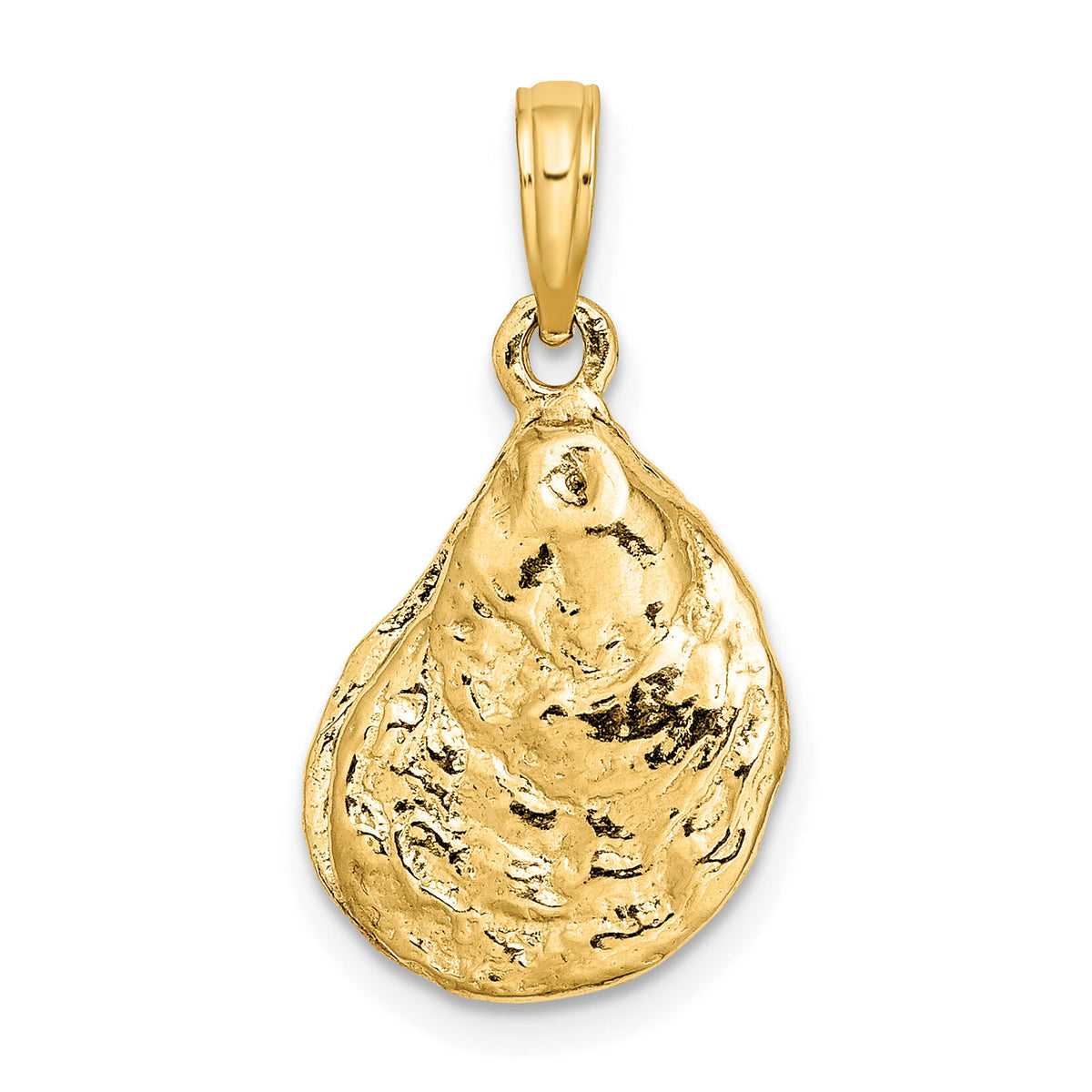 14K 3-D Textured Oyster Shell Charm-K7626