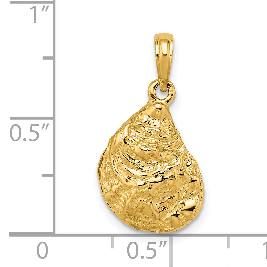 14K 3-D Textured Oyster Shell Charm-K7626