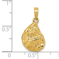 14K 3-D Textured Oyster Shell Charm-K7626