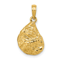 14K 3-D Textured Oyster Shell Charm-K7626