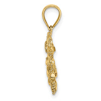 14K Textured Crab Charm-K7627