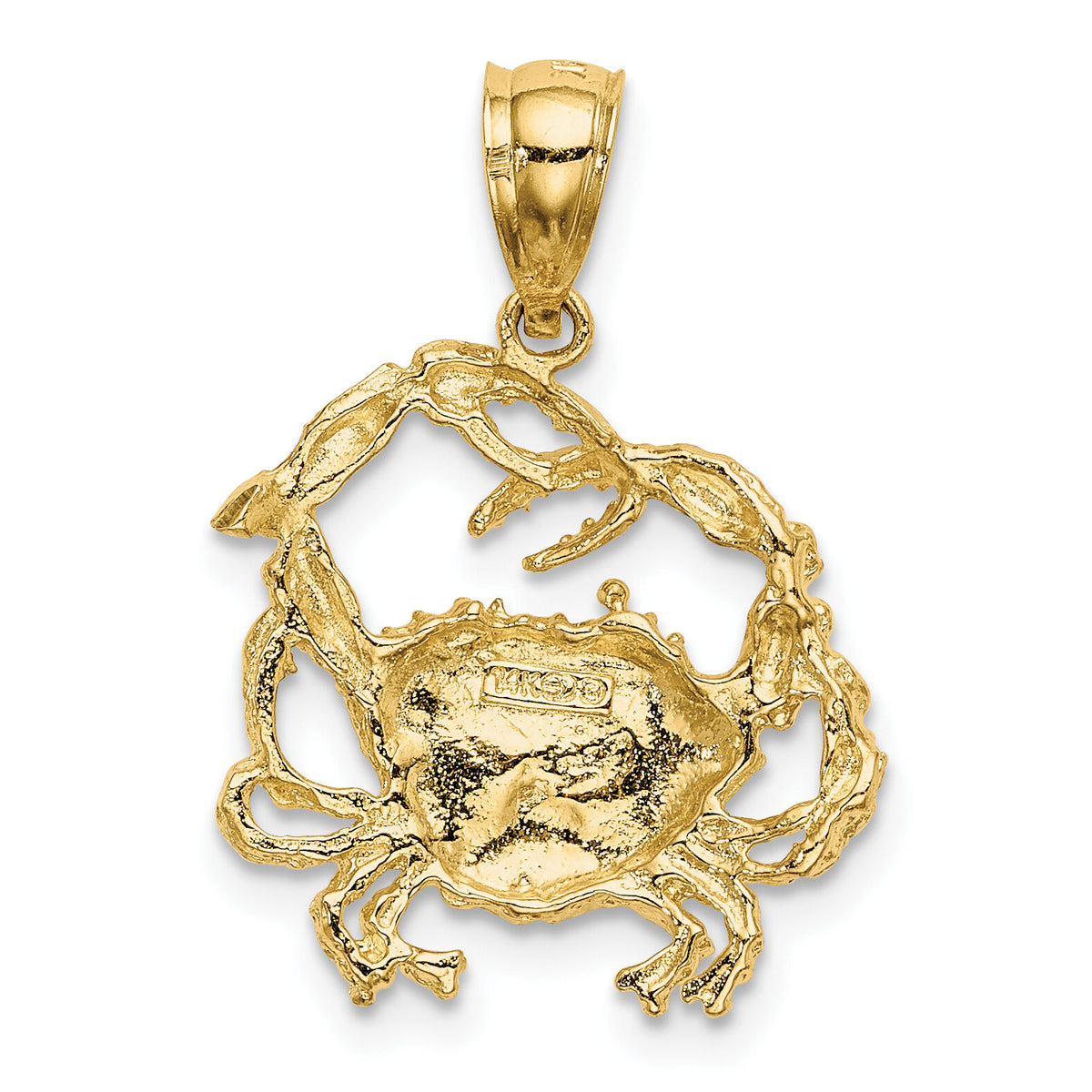 14K Textured Crab Charm-K7627