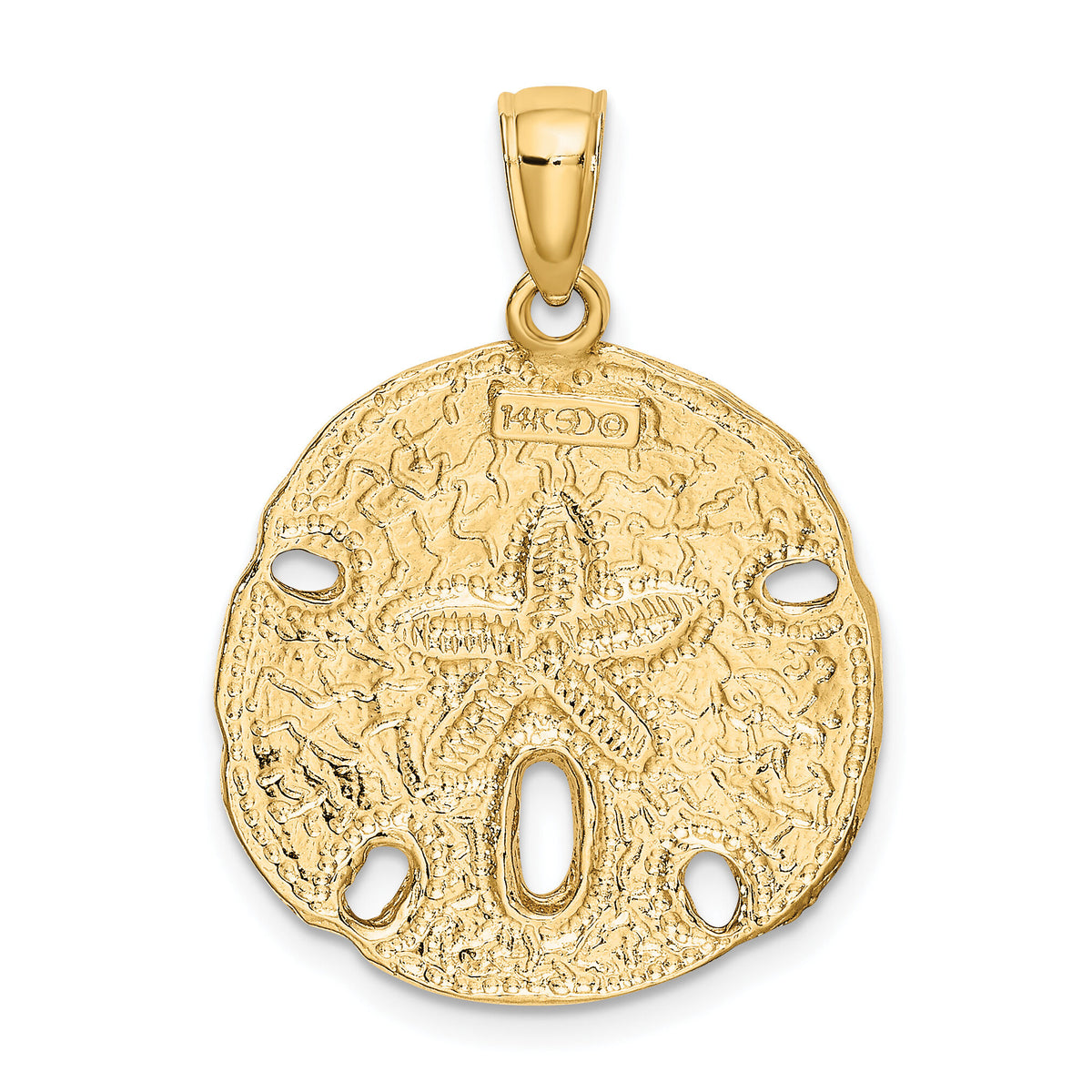 14K Polished Sand Dollar Charm-K7637